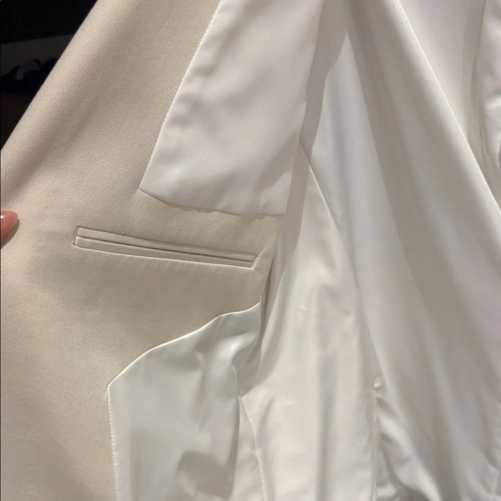 Zara Cream Double-Breasted Blazer with Notch Lapels size 44 - Picture 4 of 7